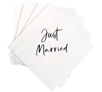 Wedding Napkins Paper Napkins, 50PCS Just Married Napkins Table Decoration for Wedding Bridal Party Decorations