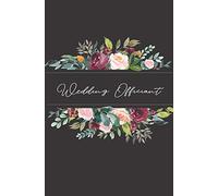 Wedding Officiant: Black Floral Wedding Notebook