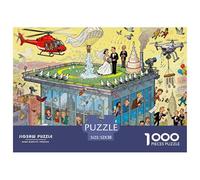Wedding on The Rooftop Helipad Wooden Jigsaw Puzzle Waterproof 1000 Piece Puzzles for Adults Challenging And Brainteasing Games