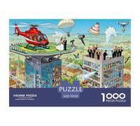 Wedding on The Rooftop Helipad Wooden Jigsaw Puzzle Waterproof 1000 Piece Puzzles for Adults Challenging And Brainteasing Games