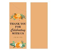 Wedding Paper Silverware Envelope Storage Bags Thank You for Celebrating with Us Mr & Mrs Cutlery Flatware Sleeves Utensils Bag for Engagement Dinner Bride Shower Party Table Decor 50pcs (Brown)