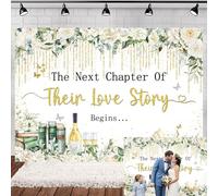 Wedding Party Backdrop The Next Chapter of Their Love Story Begins Background for Photography Engagement Bridal Shower party Decorations Photo Booth Prop (8x6FT)
