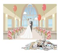 Wedding Party Bride Groom JigsawPuzzle 1000 Pieces for Adults Paper Puzzles Challenging Brain Teaser for Teenagers Family Game Night Fun 1000 PCS(38x26cm)