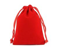 Wedding Party Favor Bags,Drawstring Bag,50pcs 5x7cm 7x9cm 8x10cm 9x12cm Velvet Bag Jewelry Packing Velvet Drawstring Pouches Gift Bags Christmas Wedding(Red,5x7cm)