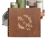 Wedding Party Guest Book Spiral Bound with Wooden Cover and