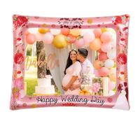 Wedding Party Inflatable Photo Frame,1Pcs Pink Photo Booth Props-75x65cm,Happy Wedding Picture Frame for Bridal Shower Wedding Party Game Accessories,Giant Props Frame Engagement Blow Up Party Props
