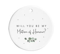 Wedding Party Proposal Hanging Ornament, Sage Green Eucalyptus