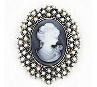 Wedding Party Queen Lady Vintage Victorian Design Cameo Bronze Brooch Pin Pins For Jackets