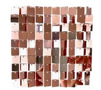 Wedding Party Sequin Wall Panel Square Reflective Backdrop For Birthday Event Decoration For Shimmer Background Black Red Orange Green Rose Gold 30x30cm Size(Rose gold)