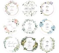 Wedding Personalized Sticker Floral Labels, Mr. and Mrs. Sticker, Party Decorations, Custom Name Date Bridal Shower Thank You