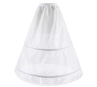 Wedding Petticoat 2 Hoops Underskirt Crinoline Lace Petticoat Bridal Petticoat Wedding Crinoline Shaping Slips A Line Petticoat for Prom Dress FANCE Dress White Petticoat Black Petticoat(White,4)