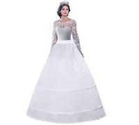Wedding Petticoat 2 Rings Crinoline Underskirt Hoops Skirt Shaping Full Slips A Line Petticoats for Bridal dress Ball Gown Medieval Victorian Costume Princess Skirts Stage Drama Dress(White,12)