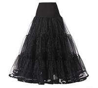 Wedding Petticoat Underskirt for Ball Gown Support(Black XXL)