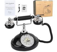 Wedding Phone Audio Guest Book, Record Custom Audio Message with Retro Phone Audio Guest Book for Wedding, Birthday, Party, Confession (Black Phone)