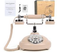 Wedding Phone Audio Guest Book Record Personalized Audio Message with Retro Phone Audio Guest Book for Wedding Birthday Party Confession (Beige Phone)