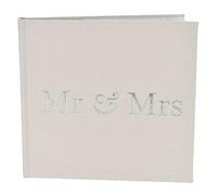 Wedding Photo Album - Grey 4"x6" Silver wording - Mr & Mrs