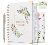 Wedding Planner Bonus Pen,Wedding Planning Book And Organizer for the Bride Included 4 Stickers,2 Envelopes,2 Thank you cards,Engagement Gift for Couples,Bride Gifts,9.4" x 11.4"