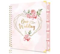 Wedding Planner Book And Organizer For Bride-Bridal Wedding Planning With 5 Tabbed Sections+Wedding Countdown Calendar,Unique Engagement Gifts For Couples,Pink LOVE