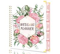 Wedding Planner Book And Organizer For Bride-Bridal Wedding Planning With 5 Tabbed Sections+Wedding Countdown Calendar,Unique Engagement Gifts For Couples,White Rose