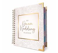 Wedding Planner Book - Luxury Spiral Bound Wedding Organiser with Guest List for 130 Guests, Budget Planner, Timeline, Mood Boards & Storage Pocket & Gift Box
