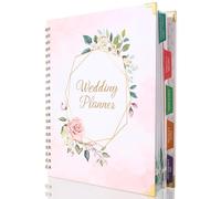 Wedding Planner Book Organiser - A4 Wedding Planner Book - Engagement Gifts - Ultimate A4 Bridal Planning Journal with Checklists, Budget Tracker, Supplier Contacts & Timeline - Floral Cover, Pink