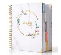 Wedding Planner Book & Organizer for Bride - Bridal Planning Binder with Countdown Calendar, Budget Planner, Checklist, Guest List, Wedding Journal & Keepsake - Engagement & Bride-to-Be Gift - (FLORAL