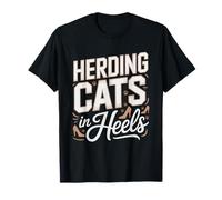 Wedding Planner Job Herding Cats Heels Funny Coordinator T-Shirt