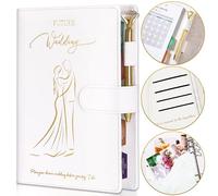 Wedding Planner - Wedding Planning Book and Organizer for the Bride, 9" x 7", Wedding Binder Planner with Gold Foil Faux Leather Hardcover, Engagement Gift for Her with Gift Box, Pen and Stickers