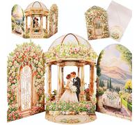 Wedding Pop Up Card - Romantic Card for Bride and Groom, Wedding Congratulations, Engagement, Newlyweds, Bridal Shower, Ideas Valentine’s Day for Girlfriend, Husband, Wife, Boyfriend, Bride, Groom