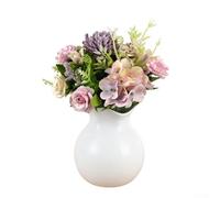 Wedding Prop Bouquet Composed of Silk Mesh Roses Hydrangeas and Ball Chrysanthemums for Visual Storytelling (purple)
