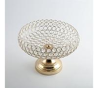 Wedding Props Dried Fruit Candy Tray Metal Candle Holder Wrought Iron Candle Holder Light Crystal Fruit Tray (Color : A Size : 28cm) (A 25cm)