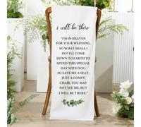 Wedding Reserved Chair Banner Signs, Reserved Sign for Wedding, In Loving Memory of Parents Love from Heaven, Cotton Linen Chair Seating Memorial Decor 15 x 50 Inch Save a Seat for Someone in Heaven
