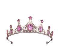 Wedding Retro Baroque Rhinestone Bride Crown Princess Tiara Show Stage, Medium, Silver, Moissanite