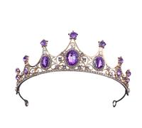 Wedding Retro Baroque Rhinestone Bride Crown Princess Tiara Show Stage, Medium, Silver, Moissanite