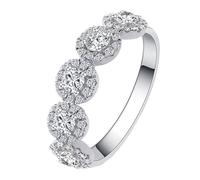 Wedding Ring Band, The Wedding Band 18.1K White Gold Elegant with Round Moissanite Size N 1/2