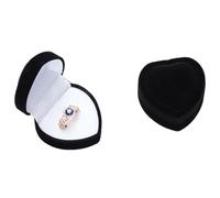 Wedding Ring Box 1PC Velvet Heart Shaped Peach Jewelry Box Spray Ring Earnail Storage Packaging(1PC Black)