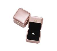 Wedding Ring Box 1Pcs Ring Jewelry Box 5.8x5.8x4.5cm Rose Gold/blue/green/white Crown Buckle Wedding Jewelry(Rose gold)