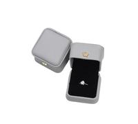 Wedding Ring Box 1Pcs Ring Jewelry Box 5.8x5.8x4.5cm Rose Gold/blue/green/white Crown Buckle Wedding(Grey)