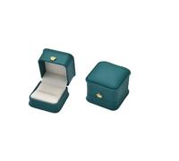 Wedding Ring Box 1Pcs Ring Jewelry Box 5.8x5.8x4.5cm Rose Gold/blue/green/white Crown Buckle Wedding Jewelry(Green)
