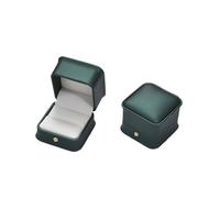 Wedding Ring Box 1Pcs Ring Jewelry Box 5.8x5.8x4.5cm Rose Gold/blue/green/white Crown Buckle Wedding(Deep green)