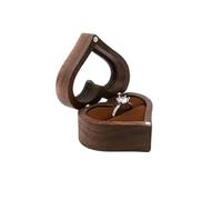 wedding ring box 1PCS Walnut Wood Ring Box For Wedding Ceremony Jewelry Box Storage Proposal Wedding Box(Yellow)