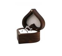 Wedding Ring Box 1PCS Walnut Wood Ring Box For Wedding Ceremony Jewelry Storage Proposal(Pink)
