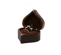 Wedding Ring Box 1PCS Walnut Wood Ring Box For Wedding Ceremony Jewelry Storage Proposal(Silver)