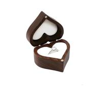 Wedding Ring Box 1PCS Walnut Wood Ring Box For Wedding Ceremony Jewelry Storage Proposal(White)