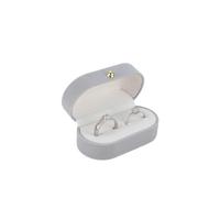 Wedding Ring Box Double Ring Box Wedding Diamond Boxes Jewelry Display Organizer Proposal Engagement Ceremony Storage Cases(Grey)