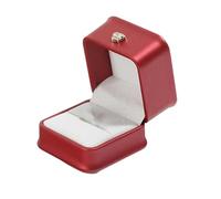 wedding ring box Engagement Wedding Ring Box Square Jewelry Case Display Holder Box Couple Ring Box Case Ring Earring Display Storage(Red)