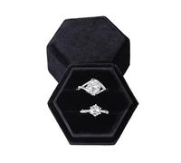 Wedding Ring Box Hexagon Flannel Ring Box Colorful Spot Jewelry Package Display Box For Wedding Confession Jewelry Packaging Display(Color 03)