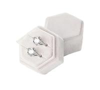 Wedding Ring Box Hexagon Flannel Ring Box Colorful Spot Jewelry Package Display Box For Wedding Confession Jewelry Packaging Display(Color 01)