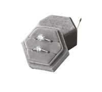 Wedding Ring Box Hexagon Flannel Ring Box Colorful Spot Jewelry Package Display For Wedding Confession Packaging(Color 02)