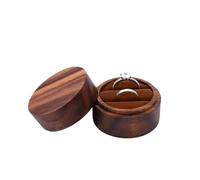 Wedding Ring Box Round Proposal Case Jewelry Box Earrings Organizer Engagement Ceremony Ring Storage Bearer Presentation(Color 04)